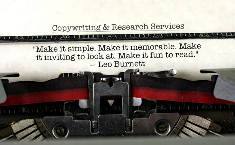 Strong Finish Copy Writing & Research Services pic of a Leo Burnett quote about how to write good copy.